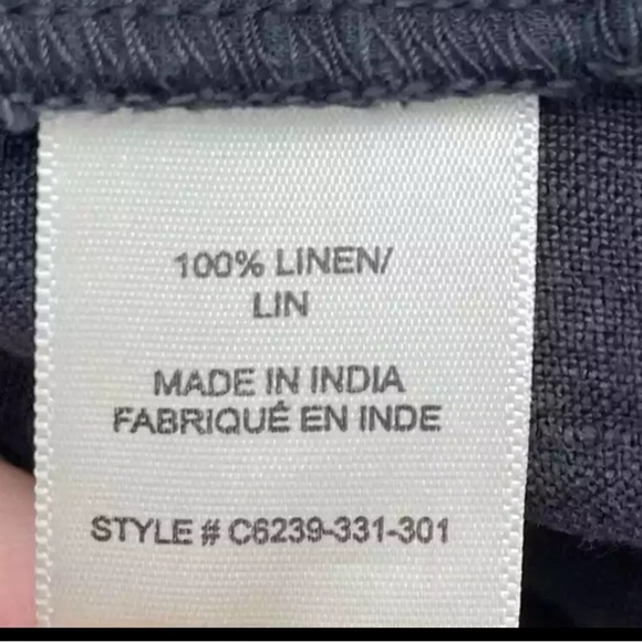 Cloth & Stone  S Linen Wide Leg Jumpsuit Cropped Black C6239-331-301 - Picture 7 of 8